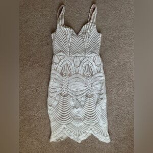 Hello Molly Cream/nude Patterned Dress